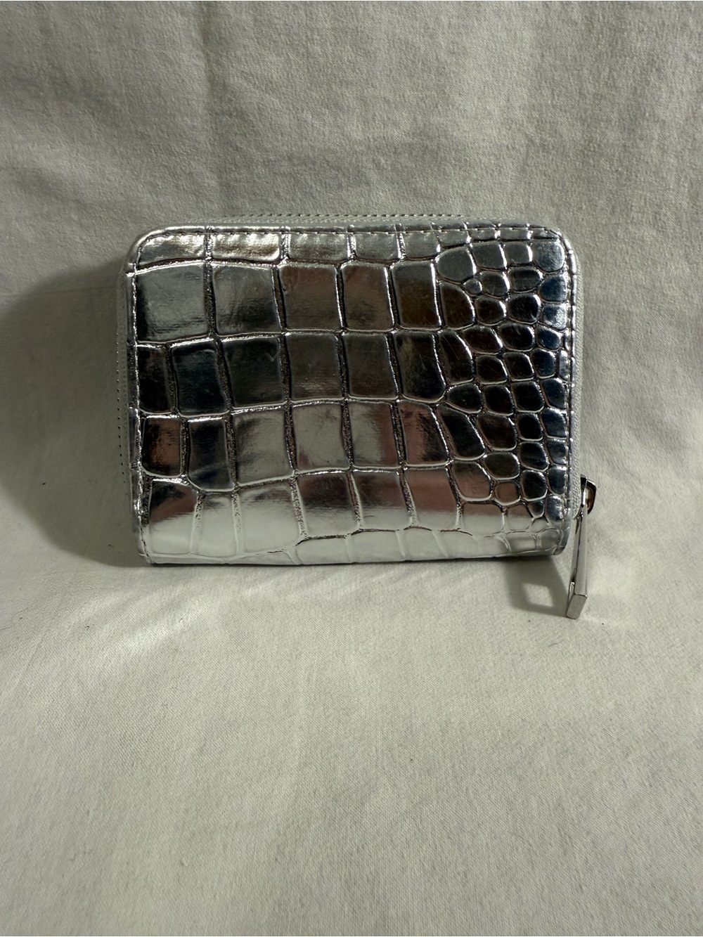Silver crocodile wallet